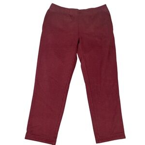 LL Bean Men XL 32 Burgundy Fleece Sweatpants Zipper Pocket 515170 Maroon Joggers